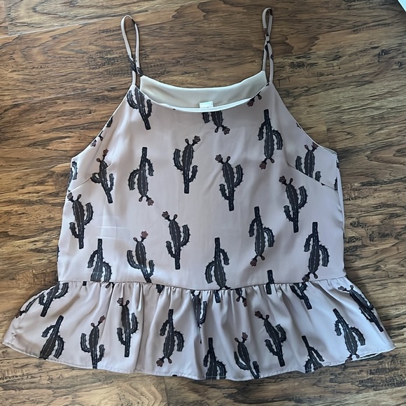Spaghetti Strap Cactus Print Top - Picture 5 of 5